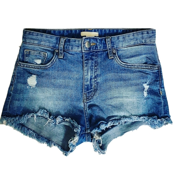 H&M Pants - H&M Blue Denim Distressed Frayed Hem Shorts 4
